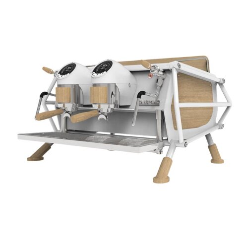 Sanremo Cafe Racer Custom Tam Otomatik Espresso Kahve Makinesi, 2 Gruplu, Beyaz-Ahşap - 1