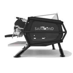 Sanremo Racer Naked Naked Multibiboiler آلة تحضير قهوة الإسبريسو الأوتوماتيكية بالكامل، مجموعتان، أسود-فضي - 2