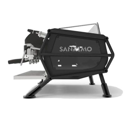 Sanremo Racer Naked Naked Multibiboiler آلة تحضير قهوة الإسبريسو الأوتوماتيكية بالكامل، مجموعتان، أسود-فضي - Sanremo