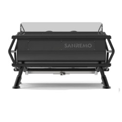 Sanremo Racer Naked Naked Multibiboiler آلة تحضير قهوة الإسبريسو الأوتوماتيكية بالكامل، مجموعتان، أسود-فضي - 3