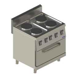 Seamac 700 Seri SEKO870 4 Gözlü Kuzineli Ocak, 80x70x85 cm, Elektrikli - Seamac