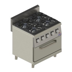 Seamac 700 Series SGKO870 4-х конфорочная плита, 80x70x85 см, LPG - Seamac