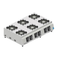 Seamac OG6.LG6.LPG طباخ علوي بست شعلات غاز مسال، 20 × 20 سم، غاز مسال - Seamac