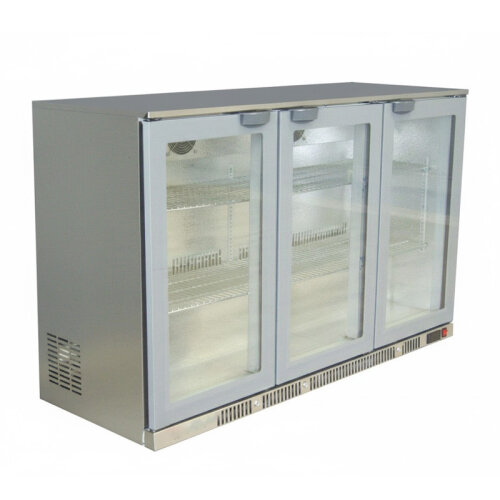 Senox SBCS-350 Bar Arkası Şişe Soğutucu Dolap, 3 Sürgülü Kapılı, 338 L, Krom - Senox