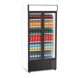 Senox SDS-1010 Market Display Cabinet with Canopy, 2 Swing Doors, White - Senox