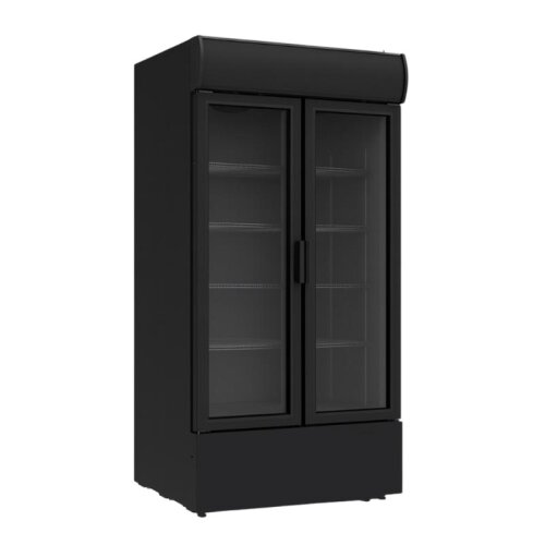 Senox SDS-770-DC 2 DF Upright Type Canopied Sliding Door Bottle Cooler Cabinet, Black - Senox