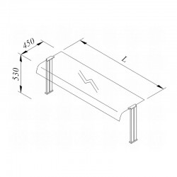 Öztiryakiler Bombe Camlı Servis Rafı, 240x30 cm - Öztiryakiler