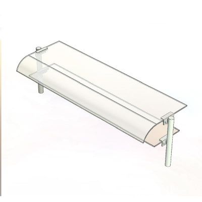 Öztiryakiler Çift Sıra Bombe Camlı Servis Rafı, 150x30 cm - 1