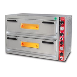 SGS PO 6262 DE 30 سم × 4+4 سعة البيتزا ذات السطح المزدوج مع ميزان حرارة، كهربائي - SGS