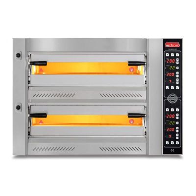 SGS PZ 7575 DE 34 cm x 4+4 Pizza Kapasiteli Çift Katlı Pizza Fırını, Elektrikli - 1