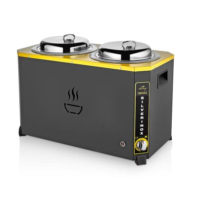 SilverInox C-08 Jumbo Çorba Kazanı, 9+9 L, Siyah - 1