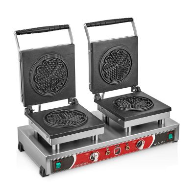 SilverInox 2138 Flower Model Waffle Maker, Double, Electric - SilverInox