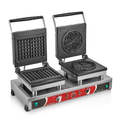 SilverInox 2148CK 2148CK صانعة الوافل، مزدوجة، كهربائية من طراز فلاور+مربع - SilverInox