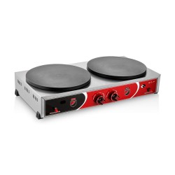 SilverInox 2178-G صانعة كريبات ذات صفيحتين، 40 سم، غاز طبيعي، إينوكس - SilverInox