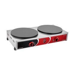 SilverInox 2178 صانعة كريب بليت، مزدوجة، 40 سم، كهربائية، إينوكس - SilverInox