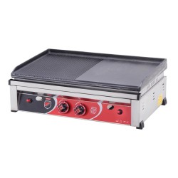 SilverInox 2602-2 شواية من الحديد الزهر شبه المموج، 70 سم، غاز البترول المسال - SilverInox