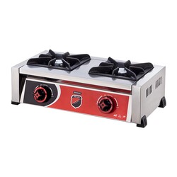 SilverInox 2905 طباخ صغير مزدوج الشعلة، غاز طبيعي - SilverInox