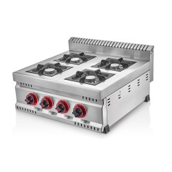 SilverInox 2907-PR Set Top 4 Burner Professional Cooker, 55x60x15.5 cm - SilverInox