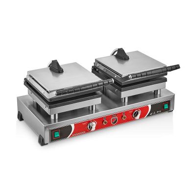 SilverInox B12 Вафельница с круглыми пузырьками, двойная, раковина, электрическая - SilverInox