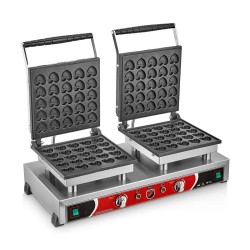 SilverInox B22 Heart Bubble Waffle Maker, Double, Clamshell, Electric - SilverInox