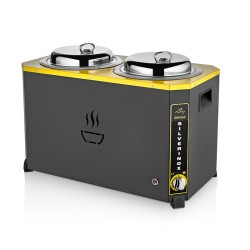 SilverInox C-08 غلاية حساء جامبو، 9+9 لتر، أسود - SilverInox