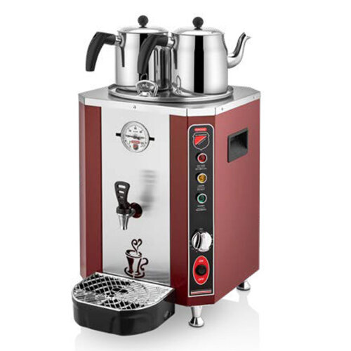 SilverInox ELS-02K 2 Demlikli Çay Makinesi, 23 L, Elektrikli, Kırmızı - SilverInox