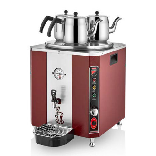 SilverInox ELS-03K 3 Demlikli Çay Makinesi, 36 L, Elektrikli, Kırmızı - SilverInox