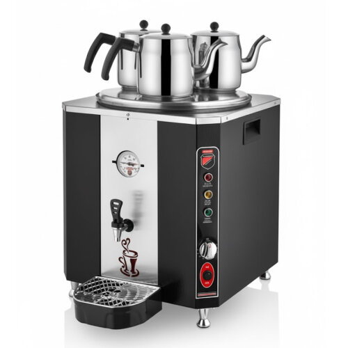 SilverInox ELS-03S 3 Demlikli Çay Makinesi, 36 L, Elektrikli, Siyah - SilverInox