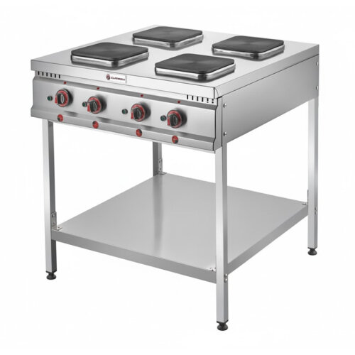 SilverInox ET-80 Taban Raflı 4 Gözlü Ocak, 80x80x95 cm, Elektrikli - SilverInox