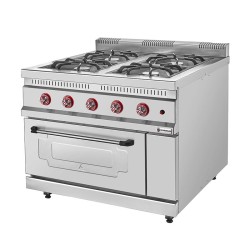 SilverInox KZN-100 رف فرن ، 4 شعلة، 1000x1000x950 مم، غاز - SilverInox