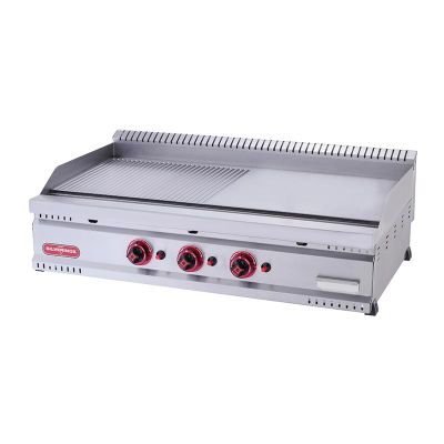 SilverInox PG-80-Y 600 Seri Yarı Oluklu Izgara, 80x80 cm, LPG - 1