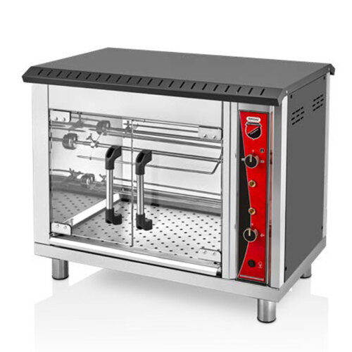 SilverInox PL-6 Piliç Çevirme Makinesi, 2 Şiş Kapasiteli, LPG - SilverInox