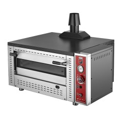 SilverInox PF-62-G 30 cm x 4 Pizza Kapasiteli Tek Katlı Pizza Fırını, Doğalgazlı - Thumbnail