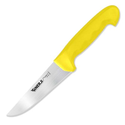 Sinerji Fingerprint No 1 Plastik Saplı Kasap Bıçağı, 14.5 cm, Sarı - 1