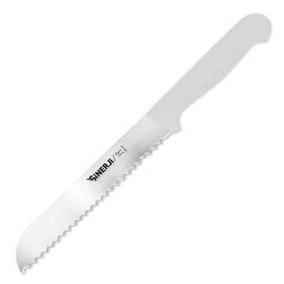 Sinerji Passion Plastik Saplı Dişli Ekmek Bıçağı, 19 cm, Beyaz - 1