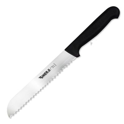 Sinerji Passion Plastik Saplı Dişli Ekmek Bıçağı, 19 cm, Siyah - 1