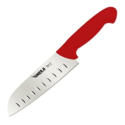 Sinerji Passion Plastik Saplı Oluklu Santoku Şef Bıçağı, 18 cm, Kırmızı - Sinerji