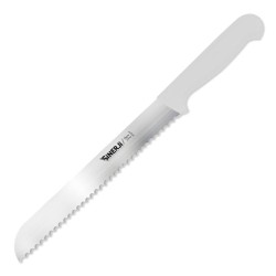 Sinerji Passion Plastik Saplı Orta Dişli Ekmek Bıçağı, 23 cm, Beyaz 