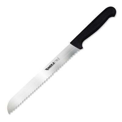 Sinerji Passion Plastik Saplı Orta Dişli Ekmek Bıçağı, 23 cm, Siyah - 1