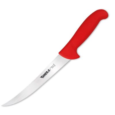 Sinerji Protrend No 1 Plastik Saplı Kıvrık Et Doğrama Bıçağı, 21 cm, Kırmızı - 1