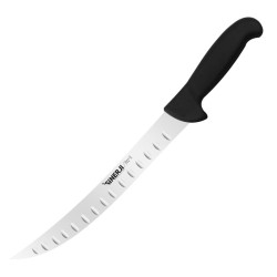 Sinerji Protrend No 2 Corrugated Curved Meat Chopping Knife with Plastic Handle, 27 cm, Black - Sinerji
