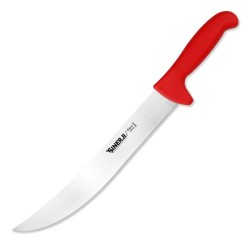 Sinerji Protrend No 4 Plastic Handle Curved Meat Chopping Knife, 32 cm, Red - Sinerji
