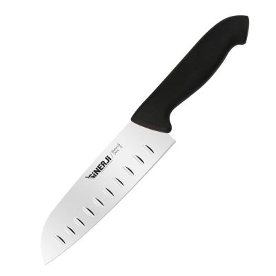 Sinerji Protrend Plastik Saplı Oluklu Santoku Şef Bıçağı, 18 cm, Siyah - 1
