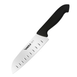 Sinerji Protrend Plastik Saplı Oluklu Santoku Şef Bıçağı, 18 cm, Siyah - Sinerji