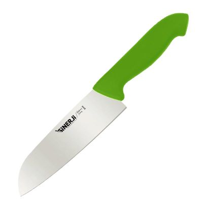 Sinerji Protrend Plastik Saplı Santoku Şef Bıçağı, 18 cm, Yeşil - 1