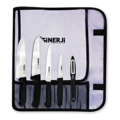 Sinerji Silver Gastronomi Rulo Çantalı Bıçak Seti 5+1 - 1