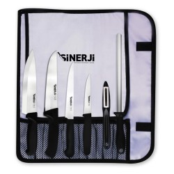 Sinerji Silver Gastronomi Rulo Çantalı Bıçak Seti 6+1 - Sinerji