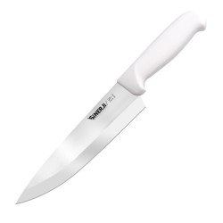 Sinerji Silver No 2 Plastik Saplı Şef Bıçağı, 20.5 cm, Beyaz - Sinerji