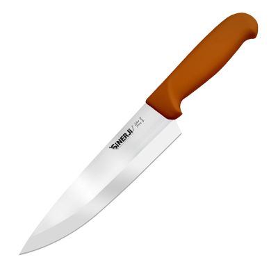 Sinerji Silver No 2 Plastik Saplı Şef Bıçağı, 20.5 cm, Kahverengi - 1