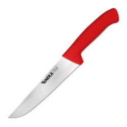 Sinerji Silver No 4 Plastic Handle Butcher Knife, 21 cm, Red 